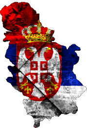 Carta Geografica Serbia Europa Bandiere 