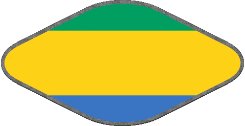 Ovale 02 Gabon Afrique Drapeaux 