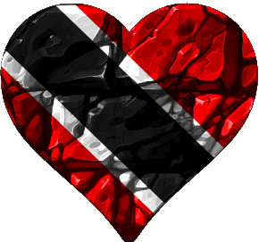 Heart Trinité et Tobago America Flags 