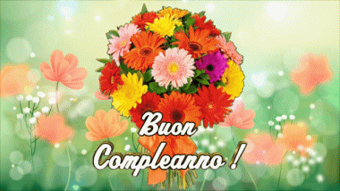 001 Animierter Hintergrund Floreale Buon Compleanno Italienisch Nachrichten 