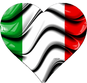 Cuore Nazionale Italia Europa Bandiere 