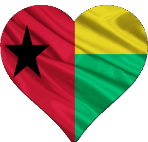 Corazón Guinea Bissau África Banderas 