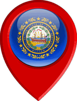 Epingle de Localisation New Hampshire U.S.A - Etats Amériques Drapeaux 