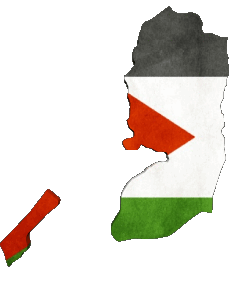 Carta Geografica Palestina Asia Bandiere 