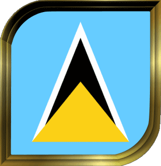 Square St. Lucia America Flags 