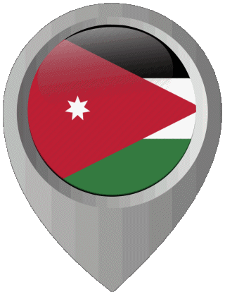 Marcador de ubicación Jordania Asia Banderas 