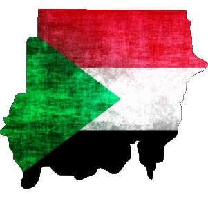 Carta Geografica Sudan Africa Bandiere 