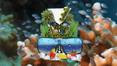 006 Fond Animé Felices Vacaciones Espagnol Messages 