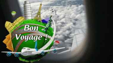 002 Animierter Hintergrund Bon Voyage Französisch Nachrichten 