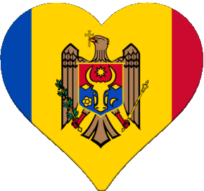 Heart Moldova Europe Flags 