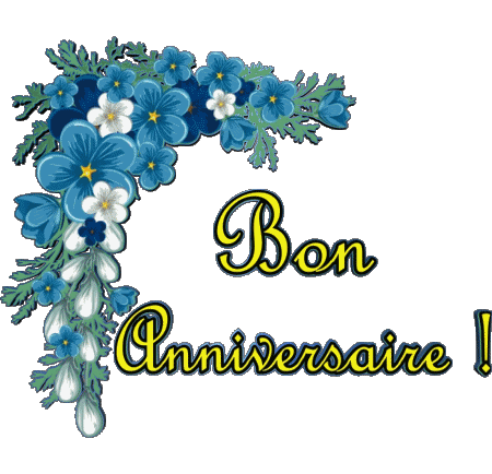 002 Fond Transparent Floral Bon Anniversaire Français Messages 