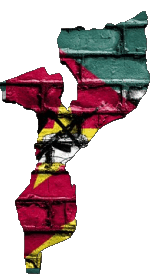 Karte Mozambique Afrika Fahnen 