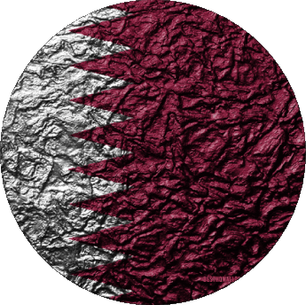 Rond Qatar Asie Drapeaux 