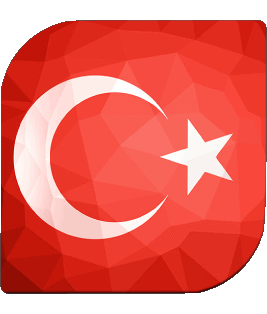 Square Turkey Asia Flags 