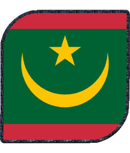 Quadrato Mauritania Africa Bandiere 