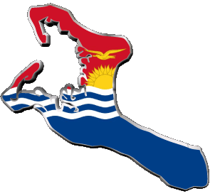 Map Kiribati Oceania Flags 