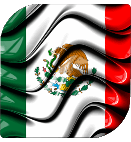 Square Mexico America Flags 