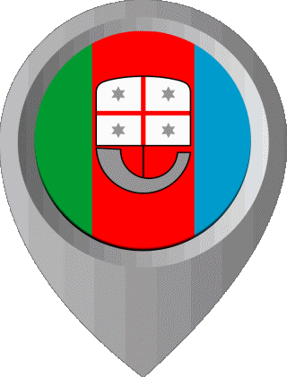 Marcador de ubicación Liguria Italia Europa Banderas 