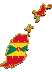 Map Grenada islands America Flags 