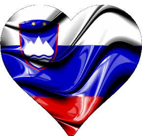Coeur Slovénie Europe Drapeaux 