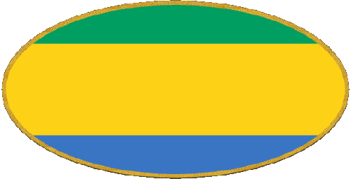 Oval 01 Gabón África Banderas 