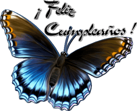 006 Sfondo trasparente Mariposas Feliz Cumpleaños Spagnolo Messagi 