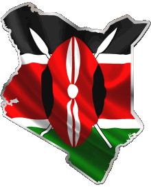 Carte Kenya Afrique Drapeaux 