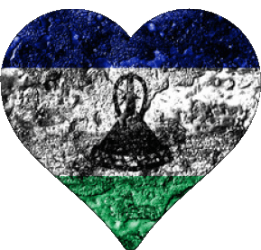 Herz Lesotho Afrika Fahnen 