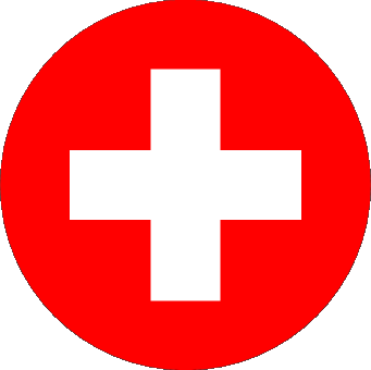 Runde Schweiz Europa Fahnen 