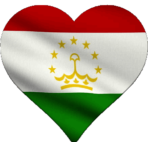 Herz Tadschikistan Asien Fahnen 