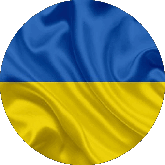 Round Ukraine Europe Flags 