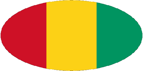Ovale 01 Guinée Afrique Drapeaux 