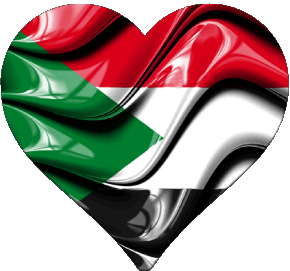 Heart Sudan Africa Flags 