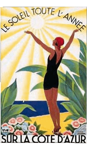 Côte d&#039;azur-Côte d&#039;azur France Cote d Azur Affiches Rétro - Lieux Humour - Fun 