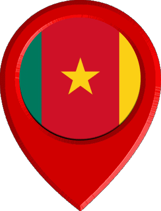 Epingle de Localisation Cameroun Afrique Drapeaux 