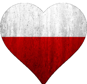 Corazón Polonia Europa Banderas 