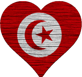 Heart Tunisia Africa Flags 