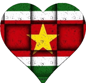 Coeur Suriname Amériques Drapeaux 