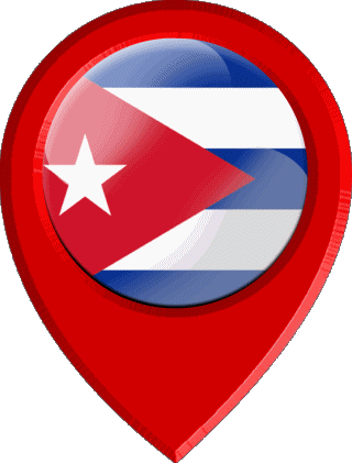 Marcador de ubicación Cuba América Banderas 