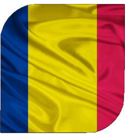 Square Chad Africa Flags 