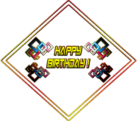 003 Fondo transparente Abstract - Geometric Happy Birthday Inglés Mensajes 