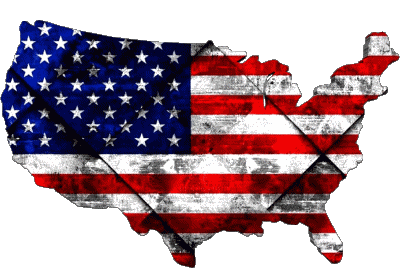 carte U.S.A - National Amériques Drapeaux 