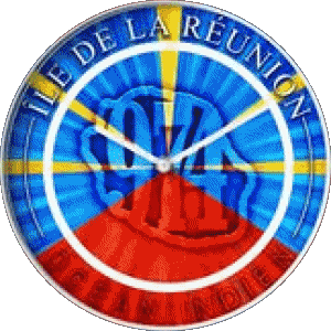 Round La Réunion D.O.M - T.O.M France Flags 