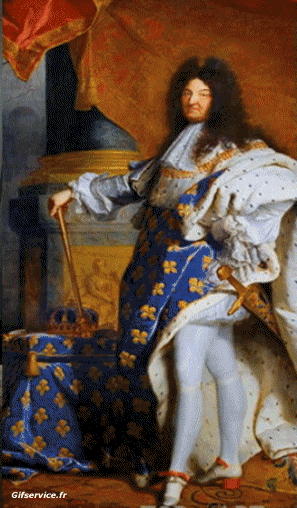 Portrait of Louis XIV-Portrait of Louis XIV recreación de arte covid de contención Getty desafío  - Hyacinthe Rigaud Artistas pintores Morphing - Parece Humor - Fun 