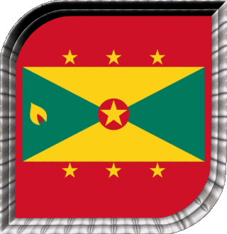 Quadrato Isole Grenada America Bandiere 