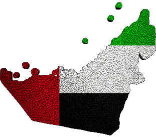 Carte Emirats Arabes Unis Asie Drapeaux 