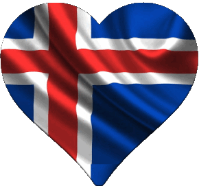 Heart Iceland Europe Flags 
