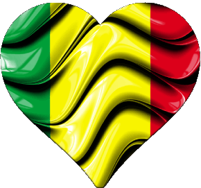 Coeur Mali Afrique Drapeaux 