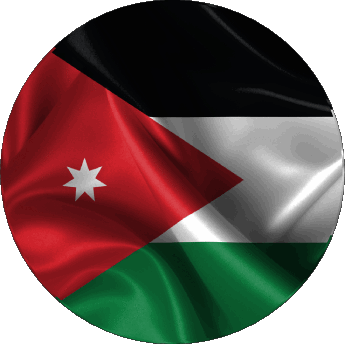 Rond Jordanie Asie Drapeaux 