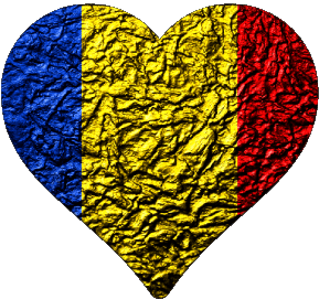 Coeur Roumanie Europe Drapeaux 